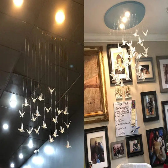 Acrylic Transparent Bird Crystal Pendant – Decorative Hanging Ornament for Home &amp; Events
