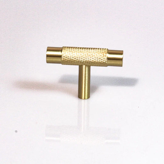 Knurled Brass T-Bar Handles – Modern Cabinet &amp; Cupboard Pulls