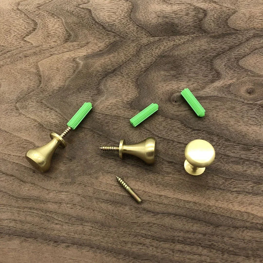 Brass Cabinet Handle &amp; Hook – Dual-Purpose Gold Knob