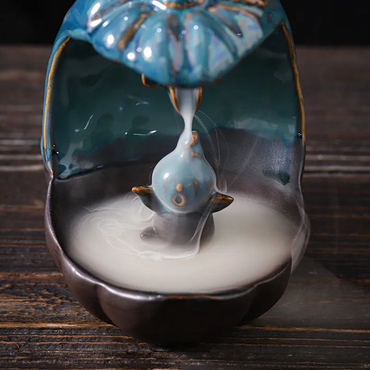 Ceramic Elephant Backflow Incense Burner Decorative Pedestal