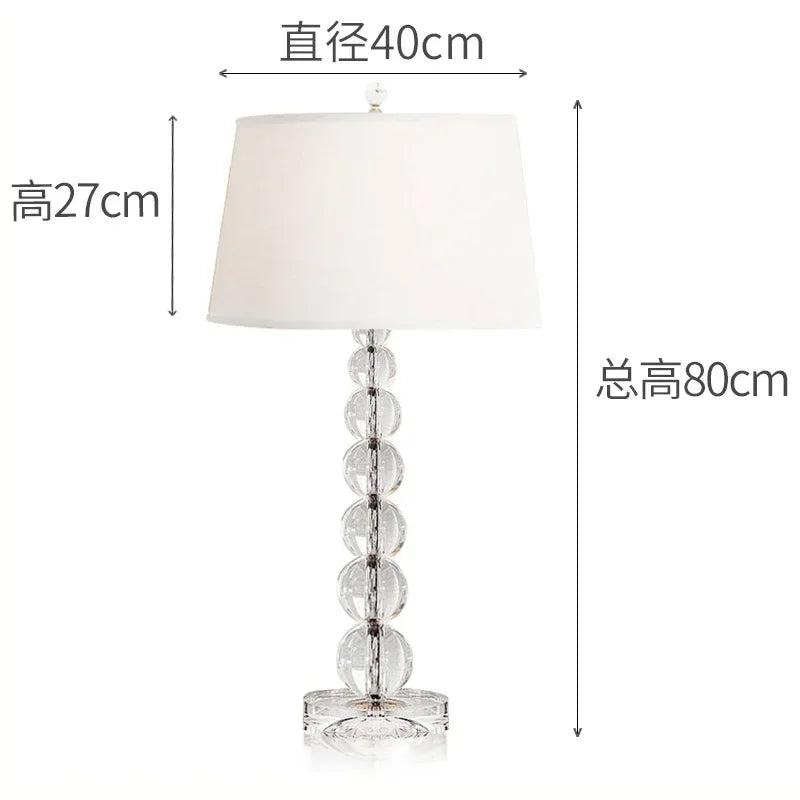 Creative Fabric Table Lamp with Crystal Glass Ball for Living Room &amp; Bedroom