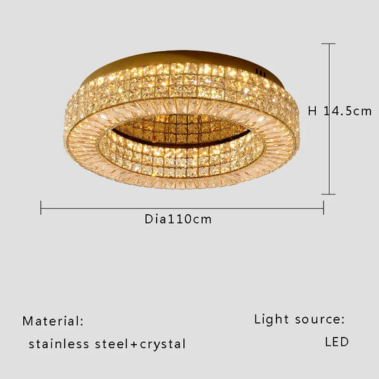 Modern Two-Tier Crystal Ceiling Light for Bedroom &amp; Living Room