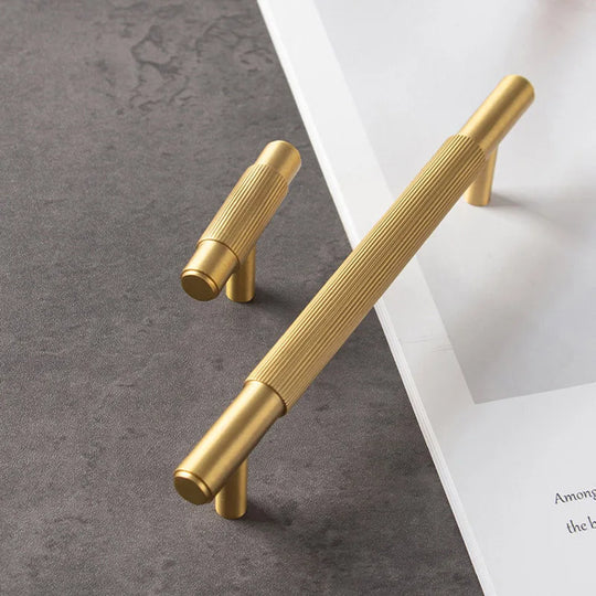 Brass Furniture Handles – Modern T-Bar Pulls for Cabinets and Wardrobes
