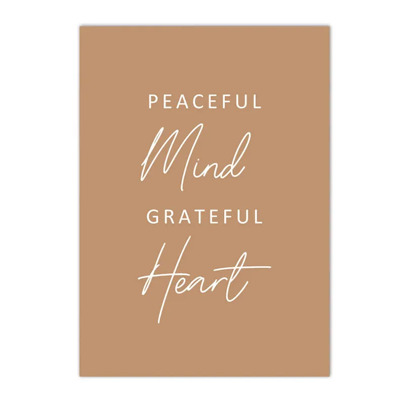 Minimalist Abstract Mindfulness Quote Canvas Wall Art