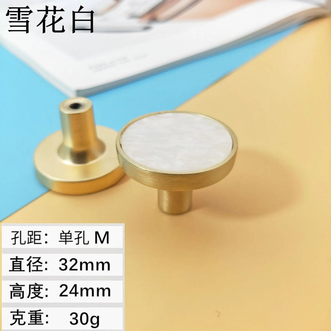 Shell Cabinet Handles – Gold Single-Hole Knobs &amp; Multipurpose Hooks
