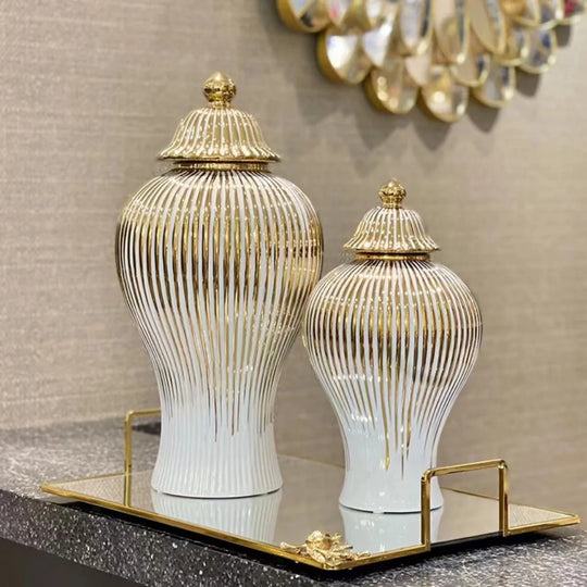 Electroplated Ceramic Decorative Vase for Entrance and Tabletop