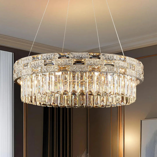Modern Gold Crystal Chandelier for Dining &amp; Living Spaces