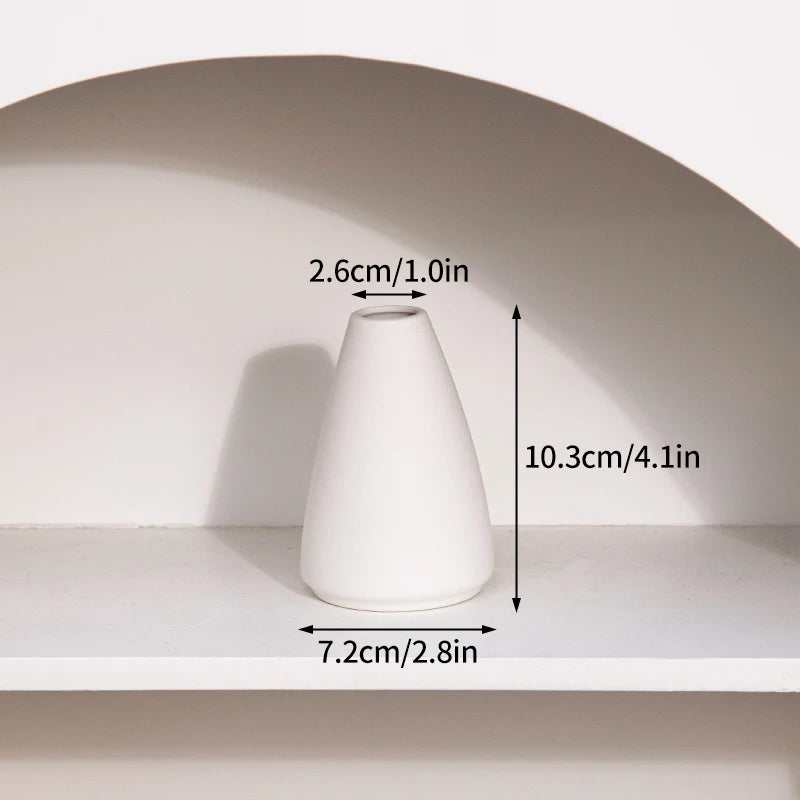 White Ceramic Vase Modern Minimalist Decorative Flower Vase