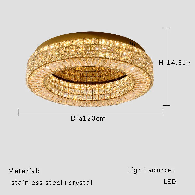 Modern Two-Tier Crystal Ceiling Light for Bedroom &amp; Living Room