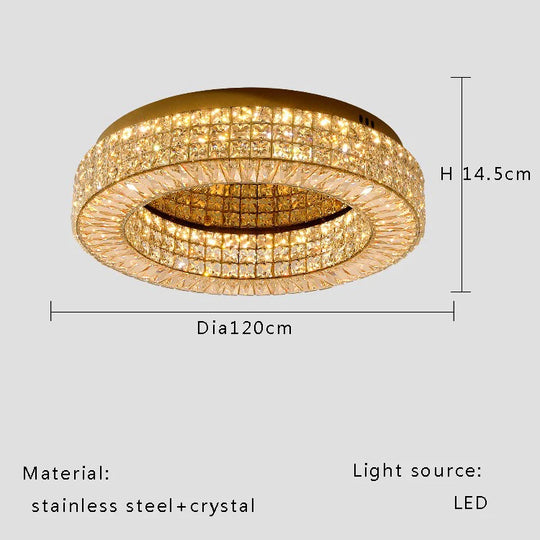Modern Two-Tier Crystal Ceiling Light for Bedroom &amp; Living Room