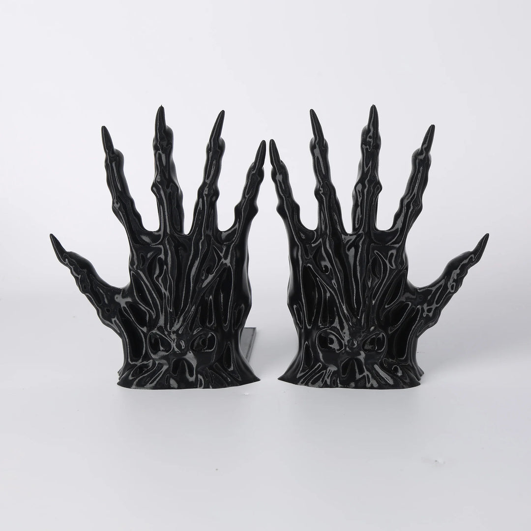 Gothic Demon Hand Bookends Set for Shelf and Desk Decor