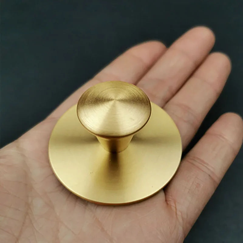 Single Hole Brass Knobs with Round Mat – Gold Cabinet &amp; Drawer Pulls