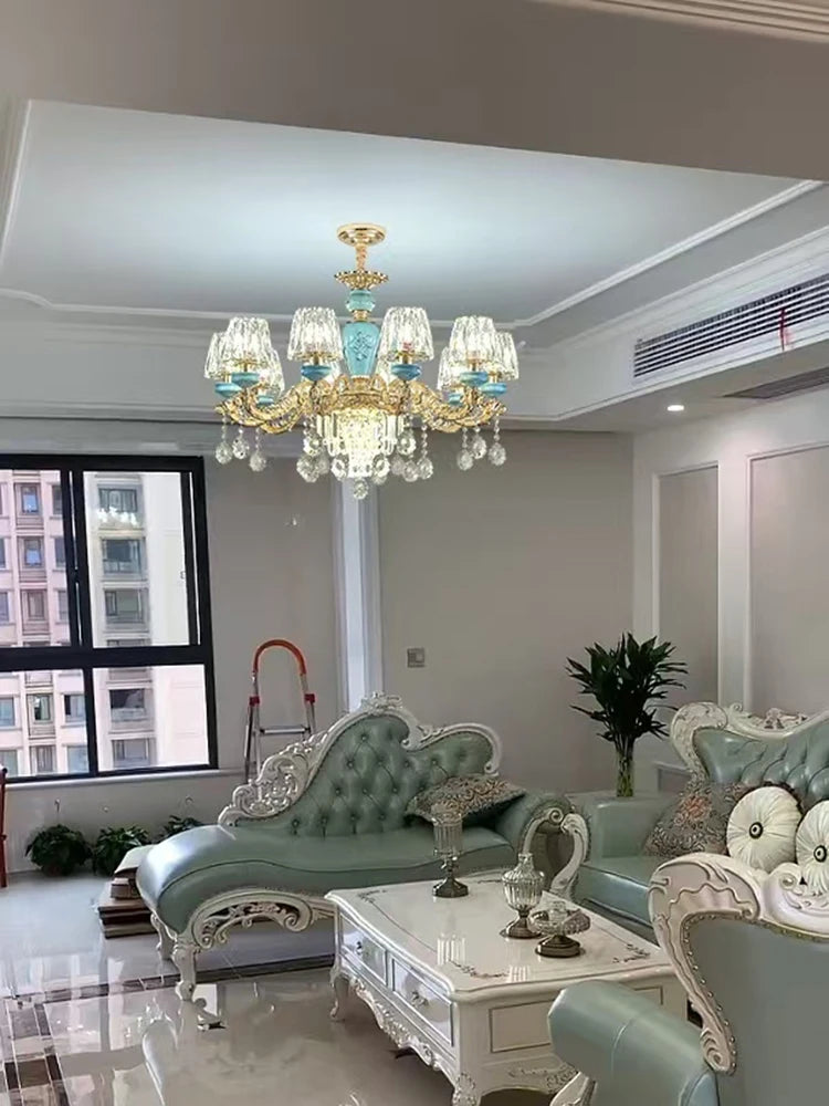 Luxury Umbrella Crystal Chandelier – European-Style Pendant for Villas &amp; Hotels