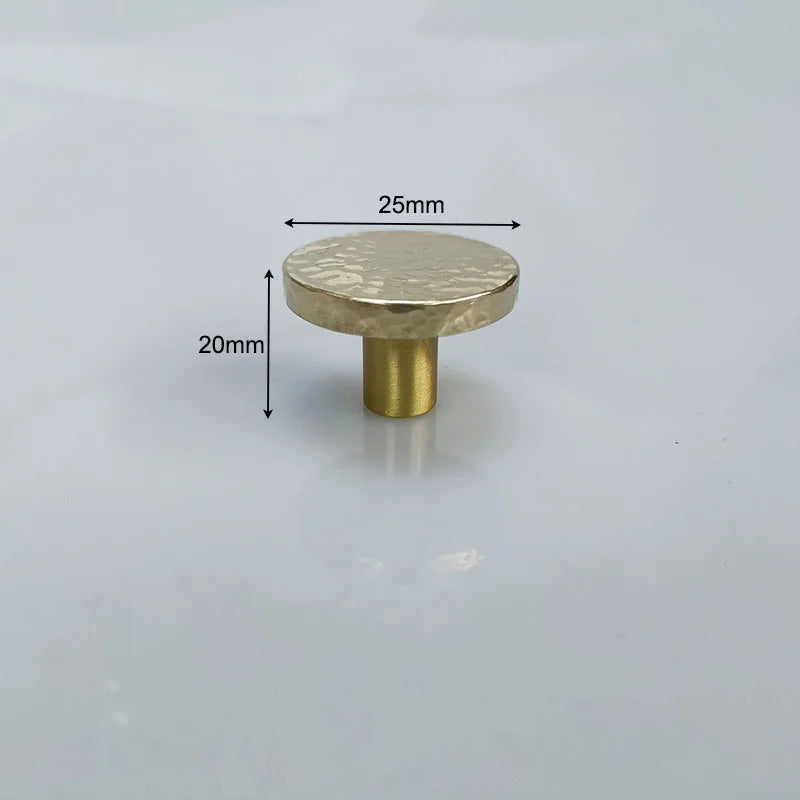Hammered Brass Cabinet Handles – Light Gold Knobs and Pulls for Furniture