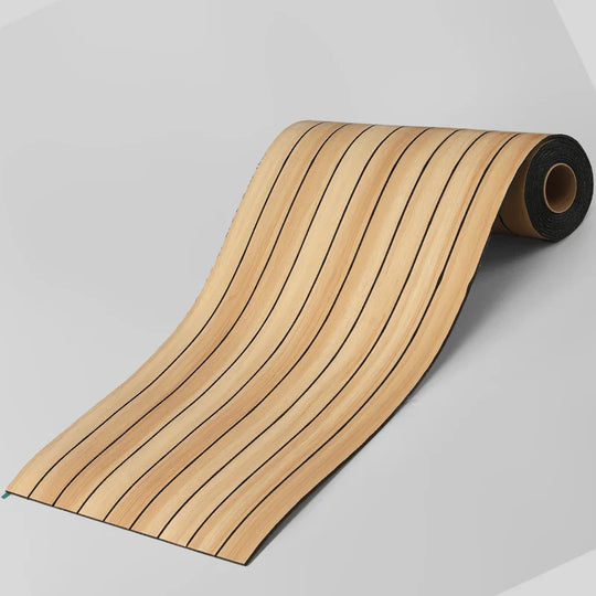 Self Adhesive 3D Striped PVC Wall Covering Neutral Tones