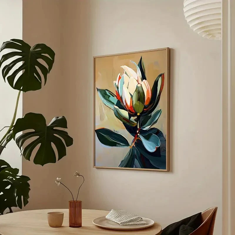 Colorful Abstract Floral Botanical Canvas Wall Art Set of 3