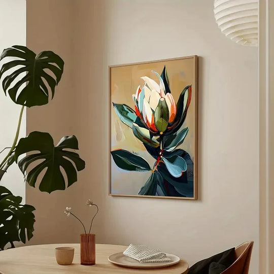 Colorful Abstract Floral Botanical Canvas Wall Art Set of 3