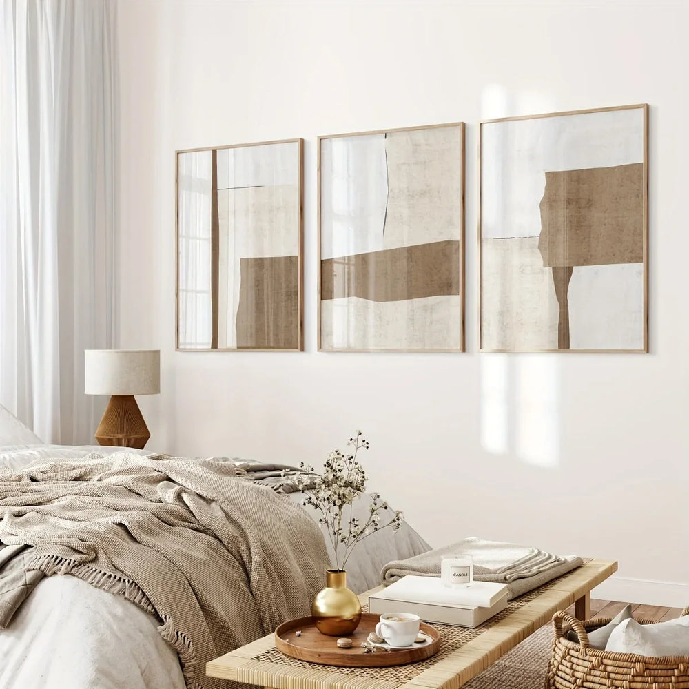 Minimalist Abstract Color Block Canvas Wall Art Set