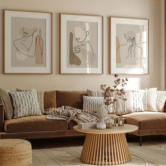 Abstract Line Art Figure Canvas Wall Art Set