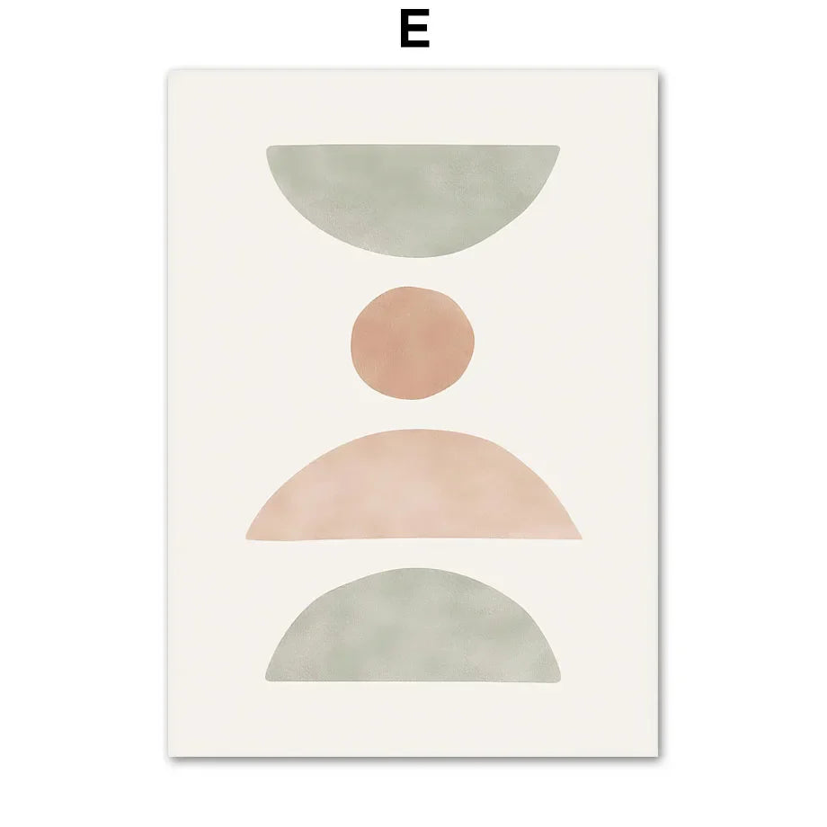 Simple Geometric Abstract Botanical Canvas Wall Art