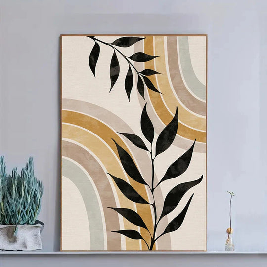 Sunrise Abstract Botanical Canvas Wall Art Set of 3