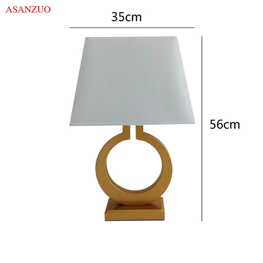 Luxury Gold Fabric Table Lamp for Living Room &amp; Bedroom