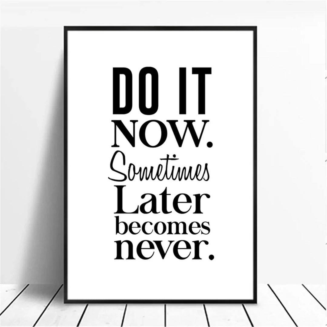 Positive Energy Black White Quote Canvas Wall Art