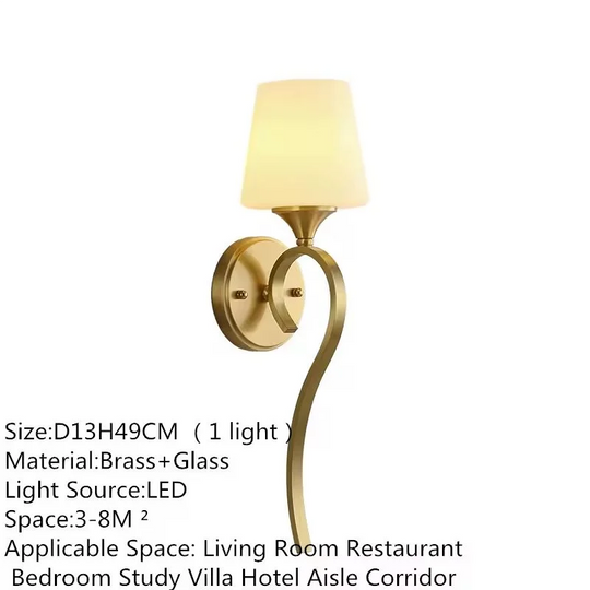 French Style Brass Wall Lamp with LED Mirror Accent