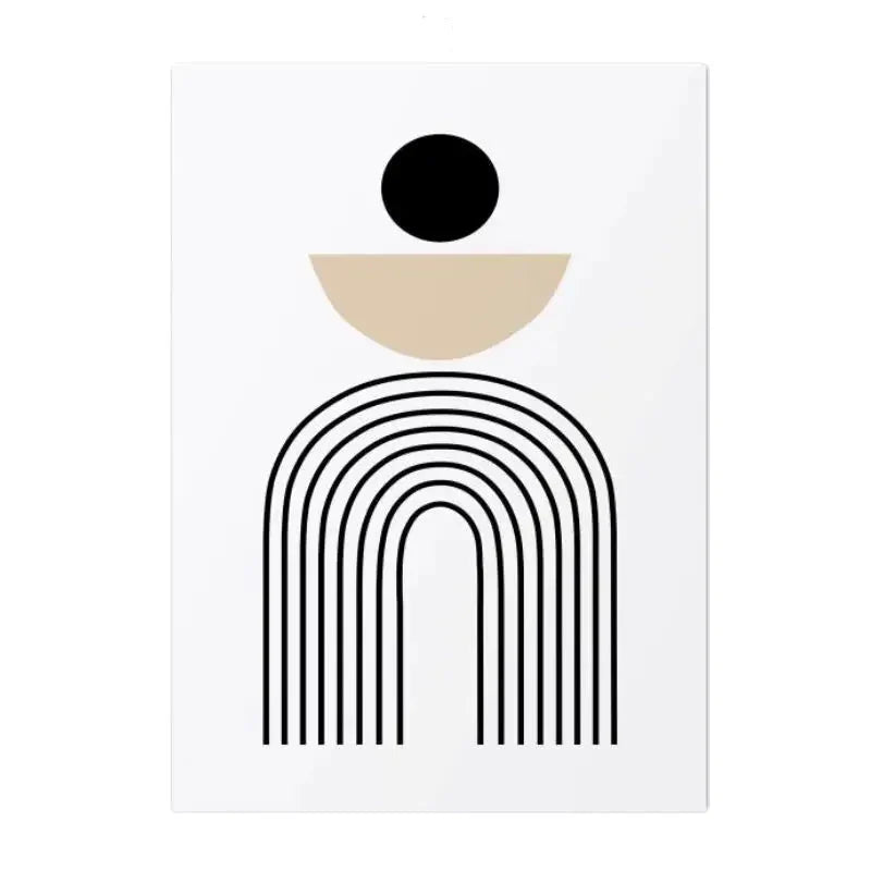 Minimalist Black And Beige Abstract Geometric Canvas Wall Art