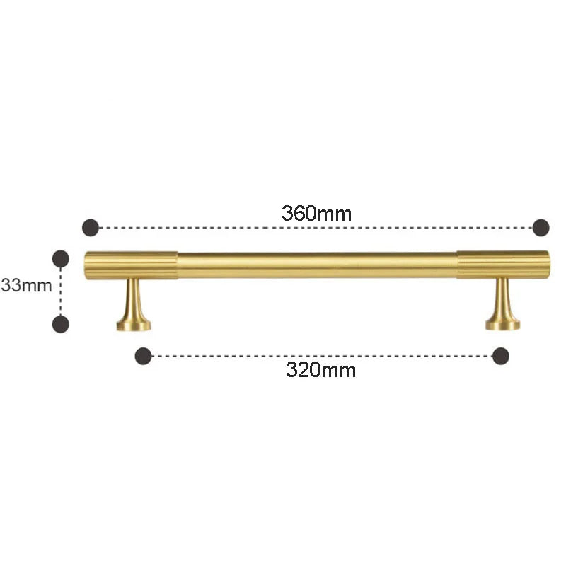 Solid Brass Art Deco Cabinet Handles – Knurled T-Bar Pulls and Knobs for Furniture