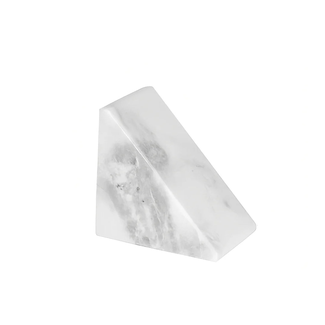 Natural White Marble Decorative Bookend for Shelf and Desk