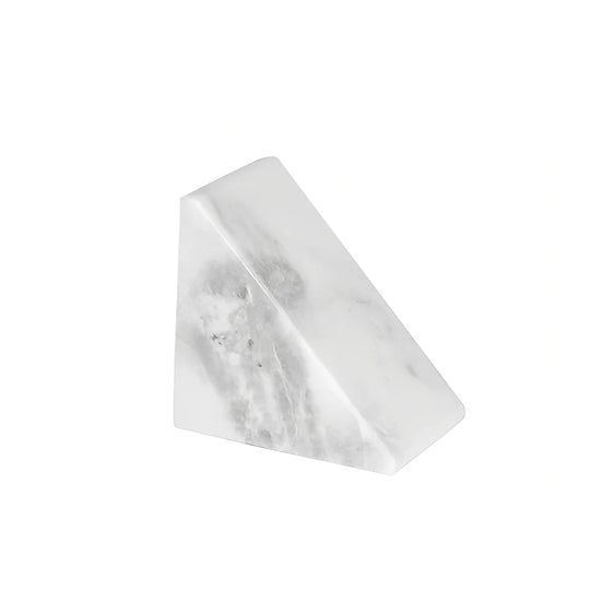 Natural White Marble Decorative Bookend for Shelf and Desk