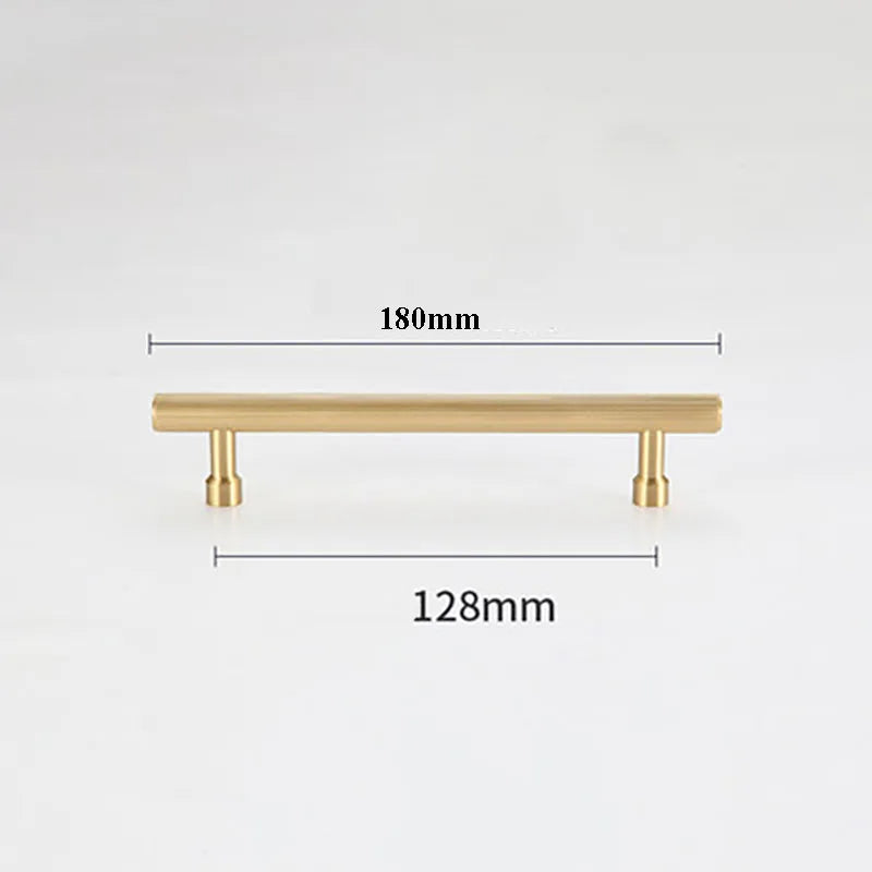 Gold and Black Brass T-Bar Handles – Modern Textured Pulls for Furniture
