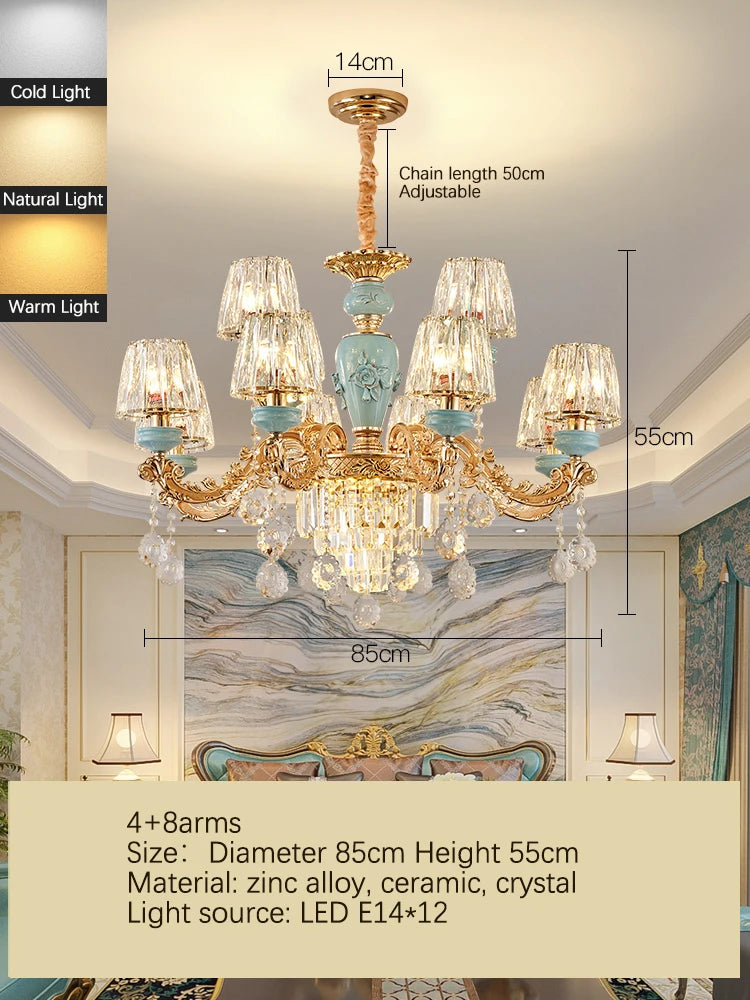 Luxury Umbrella Crystal Chandelier – European-Style Pendant for Villas &amp; Hotels