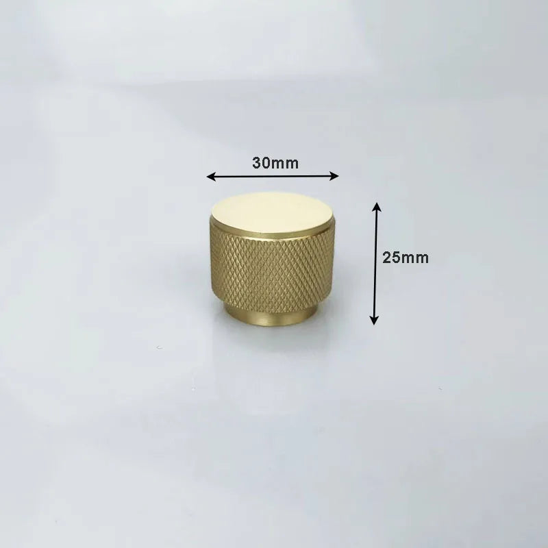 Knurled Gold Brass Cabinet Knobs – Modern Drawer &amp; Wardrobe Handles