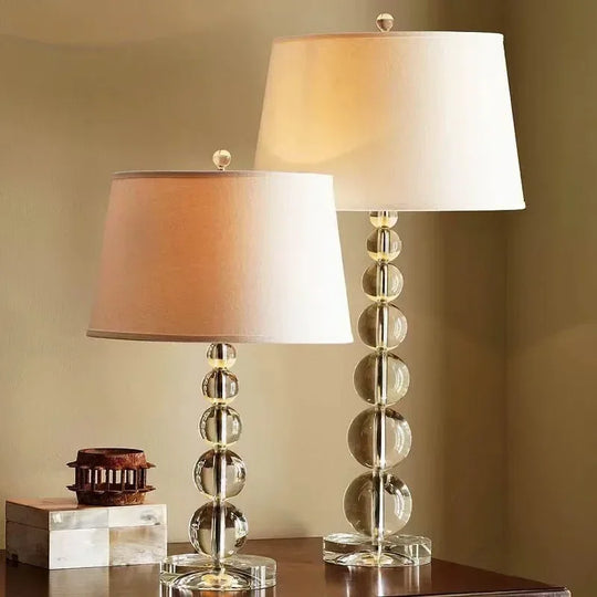 Creative Fabric Table Lamp with Crystal Glass Ball for Living Room &amp; Bedroom