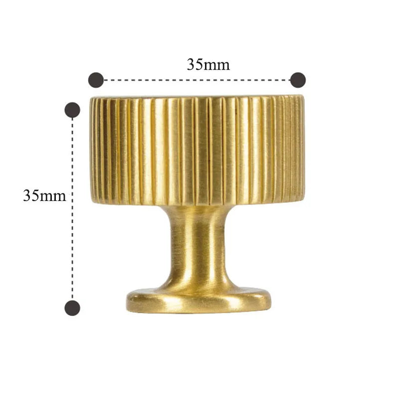 Solid Brass Art Deco Cabinet Handles – Knurled T-Bar Pulls and Knobs for Furniture