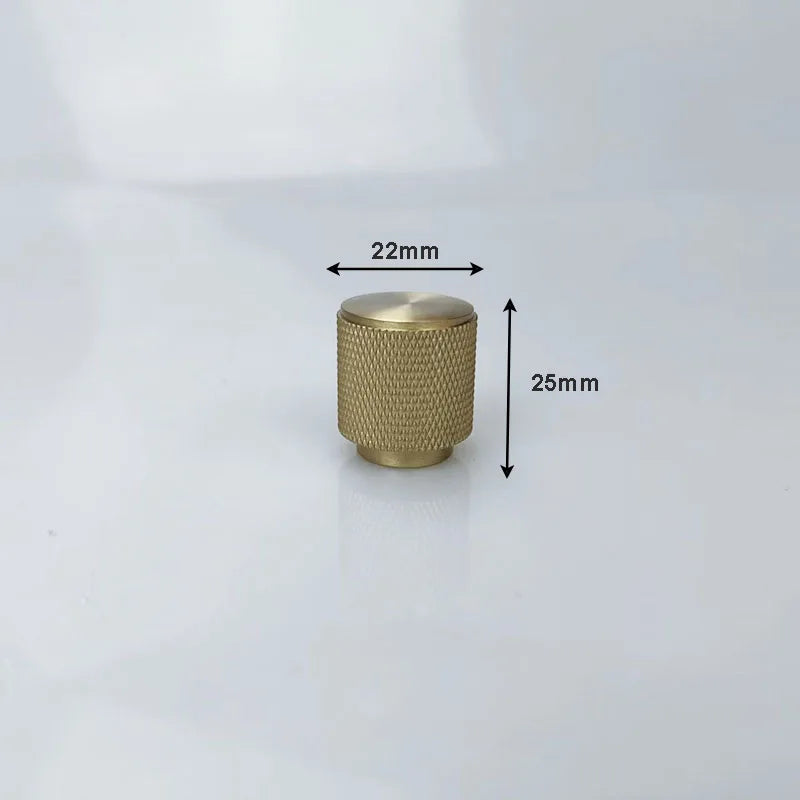 Knurled Gold Brass Cabinet Knobs – Modern Drawer &amp; Wardrobe Handles