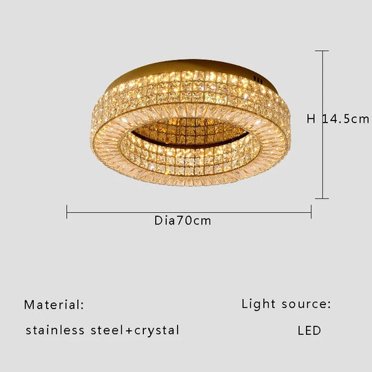 Modern Two-Tier Crystal Ceiling Light for Bedroom &amp; Living Room