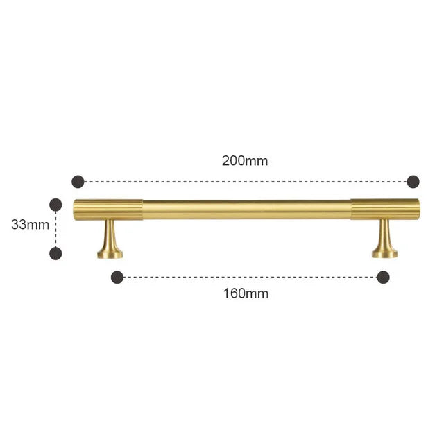 Solid Brass Art Deco Cabinet Handles – Knurled T-Bar Pulls and Knobs for Furniture