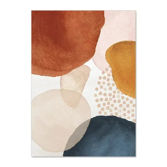 Nordic Abstract Biomorphic Geometric Canvas Wall Art