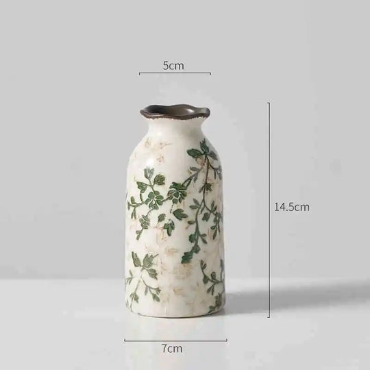 Crackle Glaze Ceramic Bud Vase for Tabletop Flower Decor