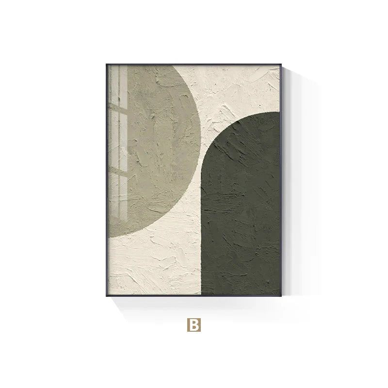 Geometric Abstract Neutral Tone Canvas Wall Art Unframed