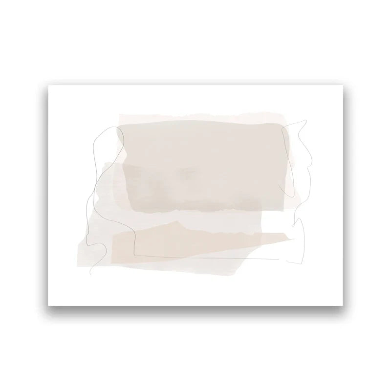 Shades of Beige Abstract Line Art Canvas Wall Art