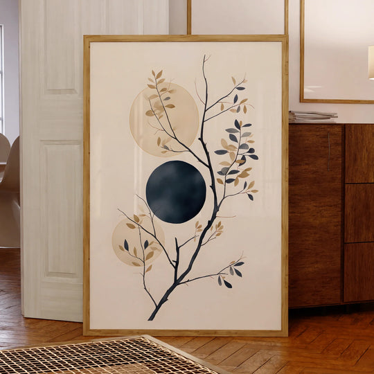Leaves In The Moonlight Botanical Canvas Wall Art