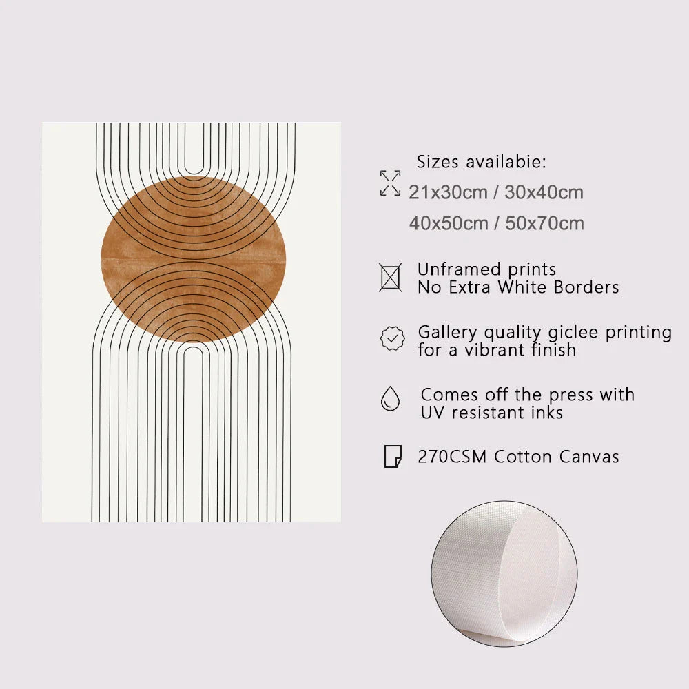 Simple Minimalist Geometric Abstract Canvas Wall Art
