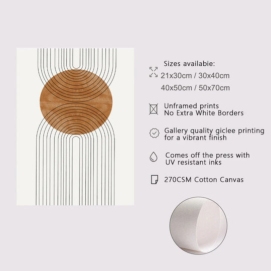 Simple Minimalist Geometric Abstract Canvas Wall Art