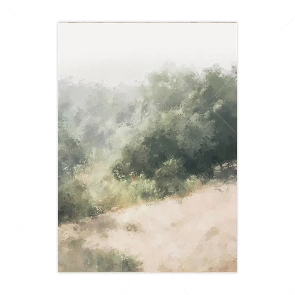 Minimalist Neutral Landscape Canvas Wall Art Print