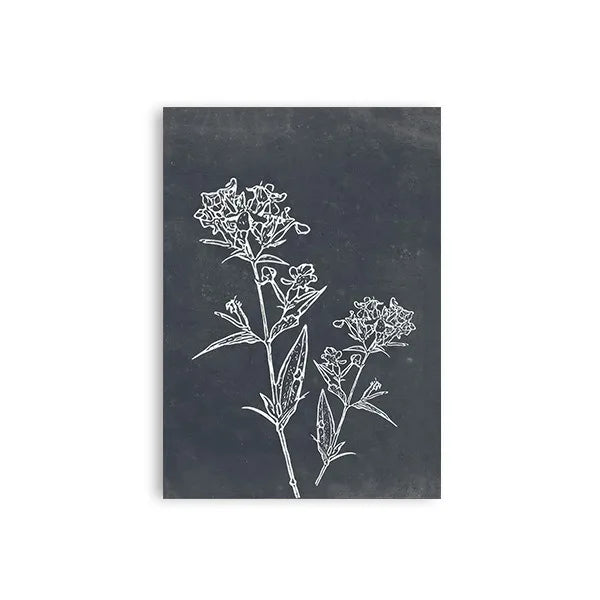 Minimalist White Leaf Silhouette Canvas Wall Art