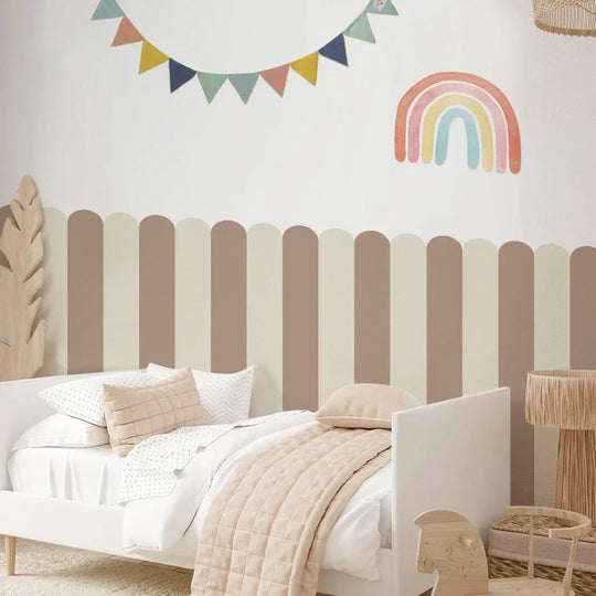 Soft Pastel Scalloped Wallpaper Wall Mural Decals